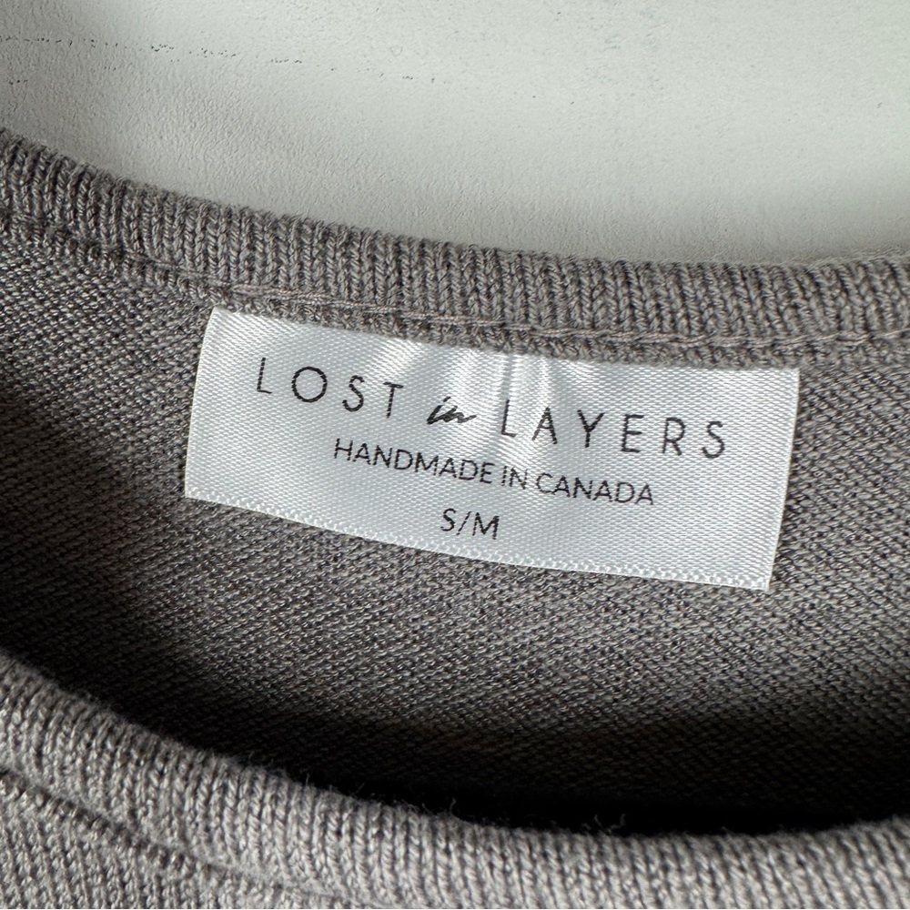 Lost in Layers Taupe Long Sleeve Tunic Top Size S/M Relaxed Fit Comfy Summer - Picture 6 of 15